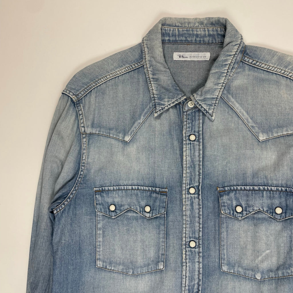 Ron herman ロンハーマン / ヴィンテージ加工 スナップボタンデニムシャツ 参考定価：40,000程度 SIZE:XL