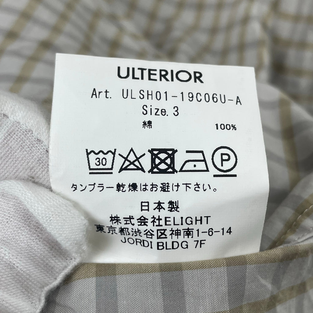 ULTERIOR / OVERLAID STANDARD SHIRT 参考定価：22,000+tax SIZE:3
