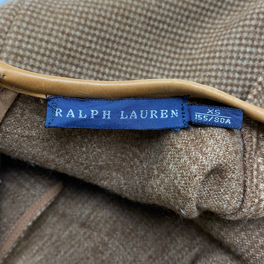 RALPH LAUREN ラルフローレン / ツイードワンピース レザー切替 ウール100％ 参考定価：48,000+tax SIZE：XS
