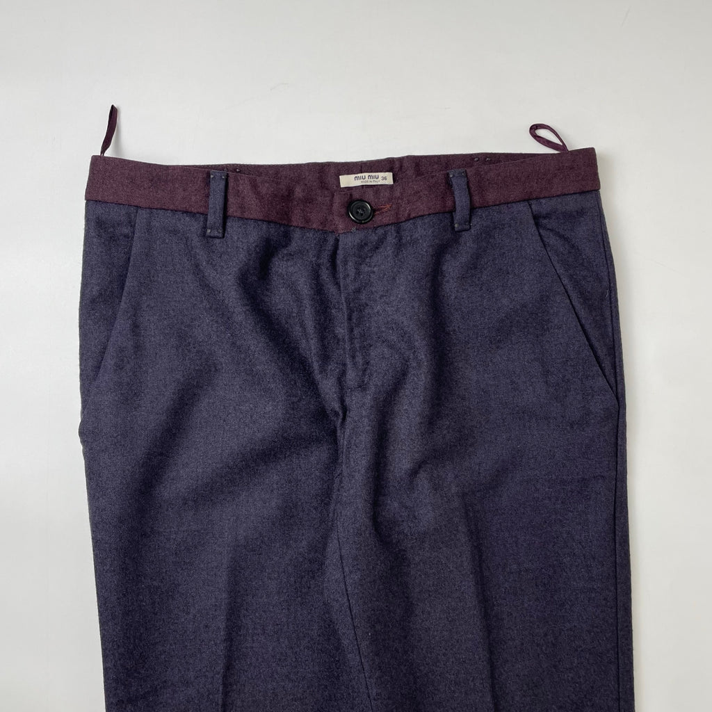 miu miu / アーカイブ 2トーンヴァージンウールスラックス SIZE:36