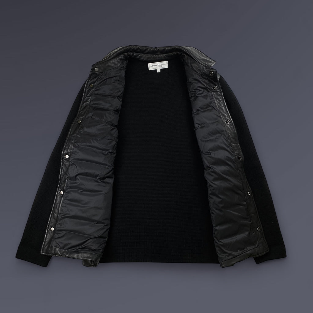 Salvatore Ferragamo サルバトーレ フェラガモ / レザー×ニット ジャケット ガンチーニ SIZE：M