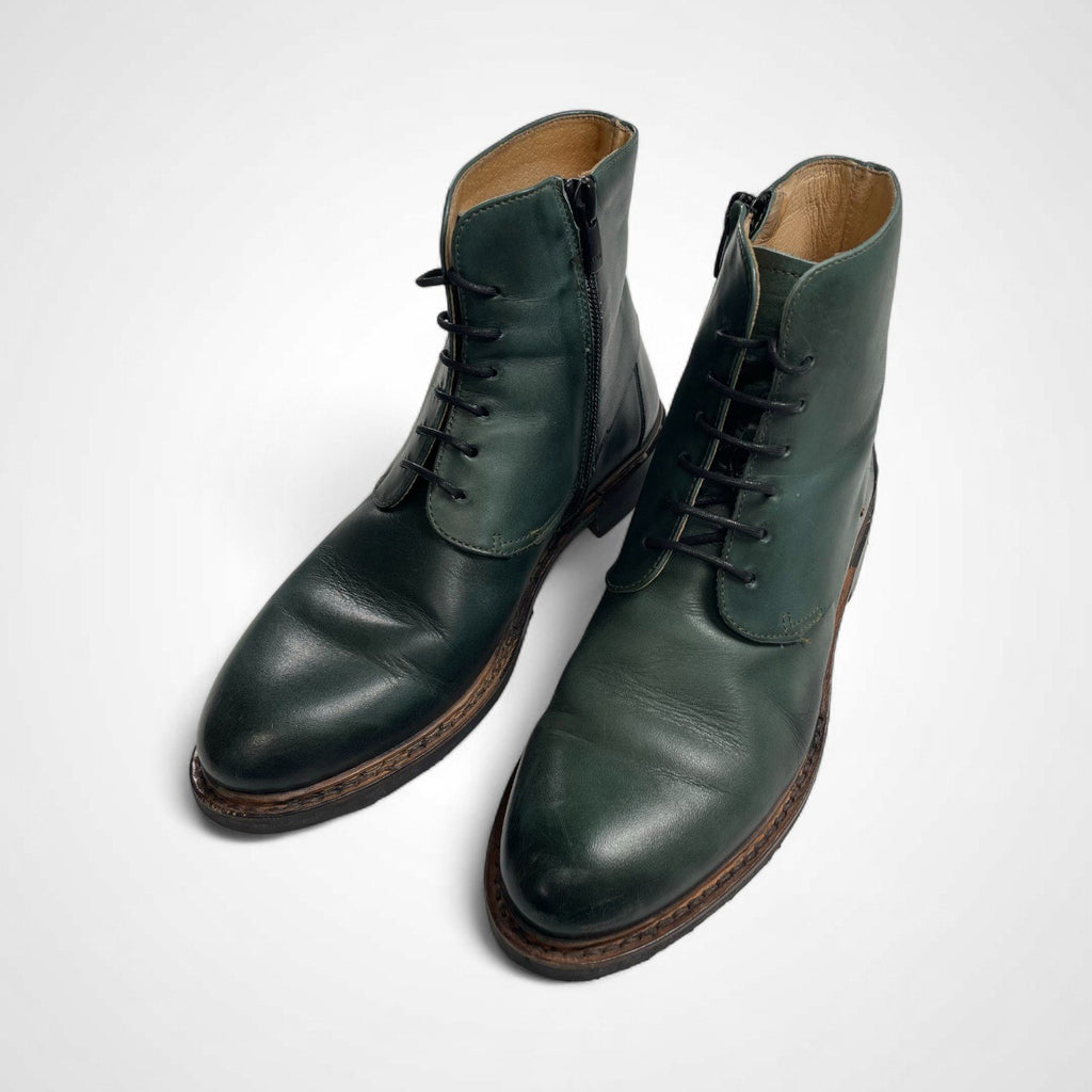 neosens ネオセンス / レザーショートブーツ グリーン 参考定価：30,000程度 SIZE：36