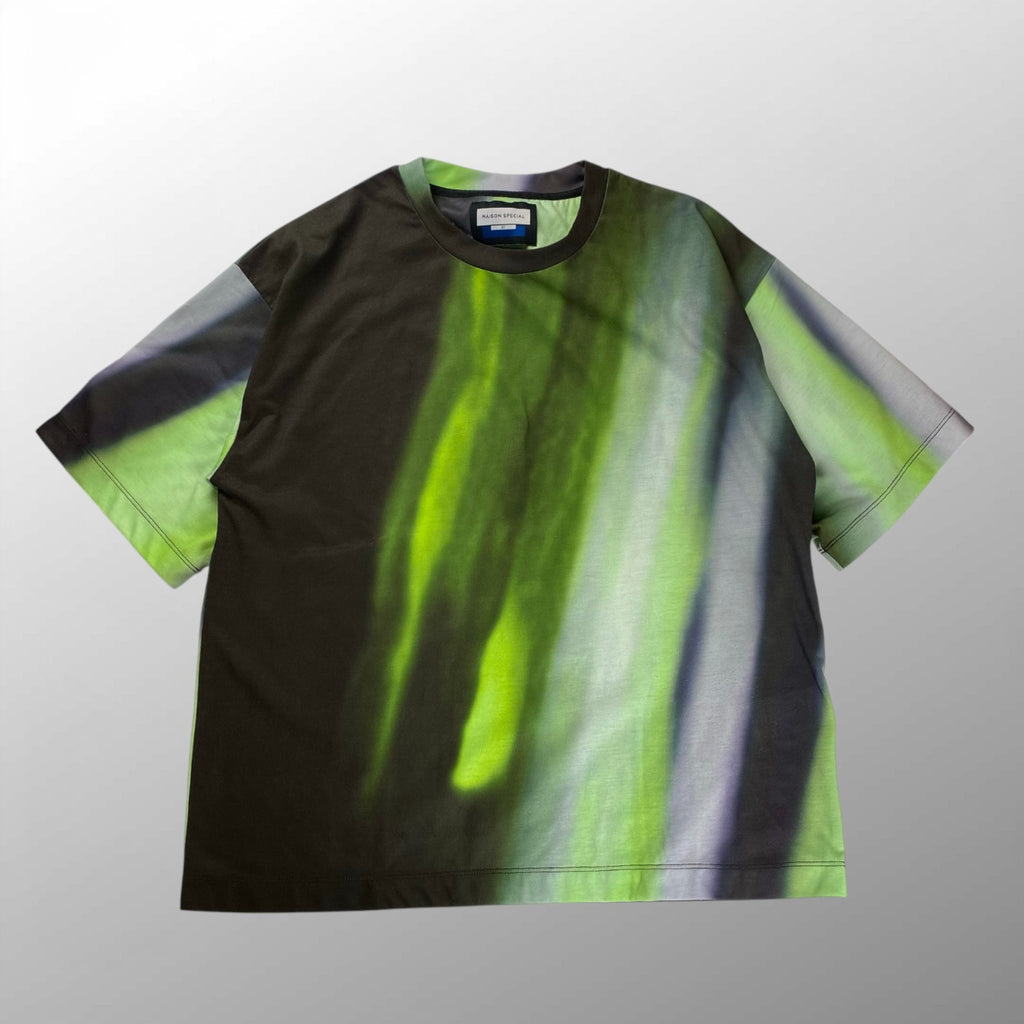 MAISON SPECIAL メゾンスぺシャル / アブストラクトフロー プライムオーバー クルーネック Tシャツ SIZE：1