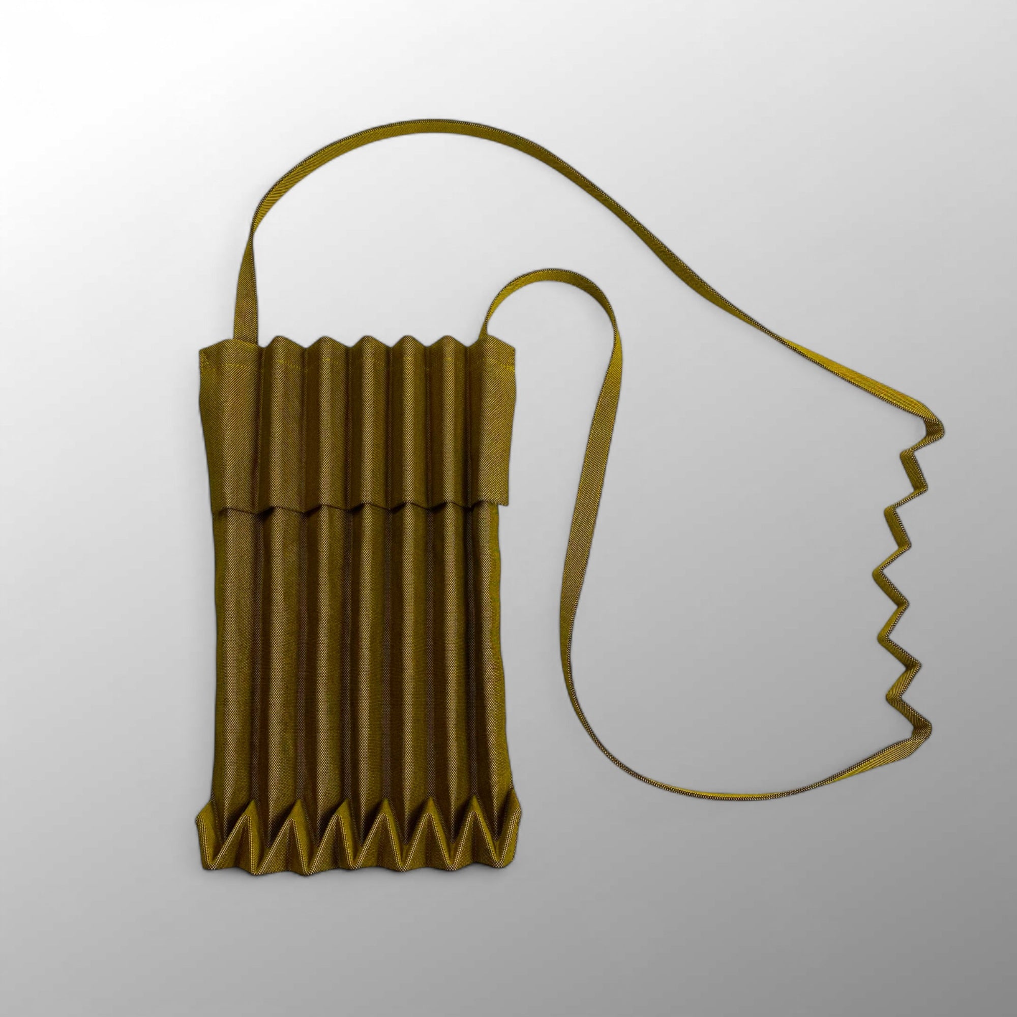 me ISSEY MIYAKE ミー イッセイミヤケ / プリーツショルダーバッグ フラップ付 カーキ B5サイズ