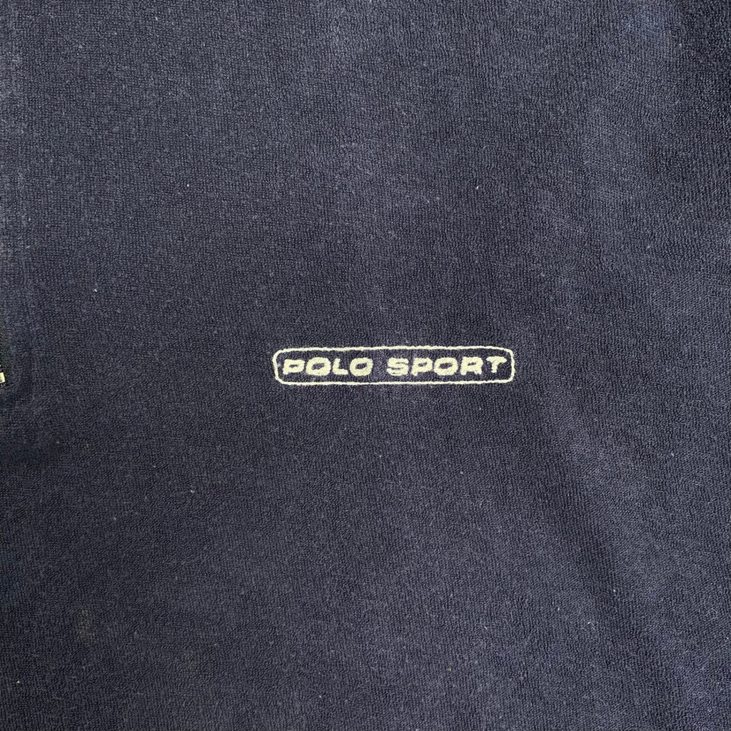 90s POLO SPORT ポロスポーツ / ヴィンテージ パイル ハーフジップシャツ カナダ製 SIZE:XL