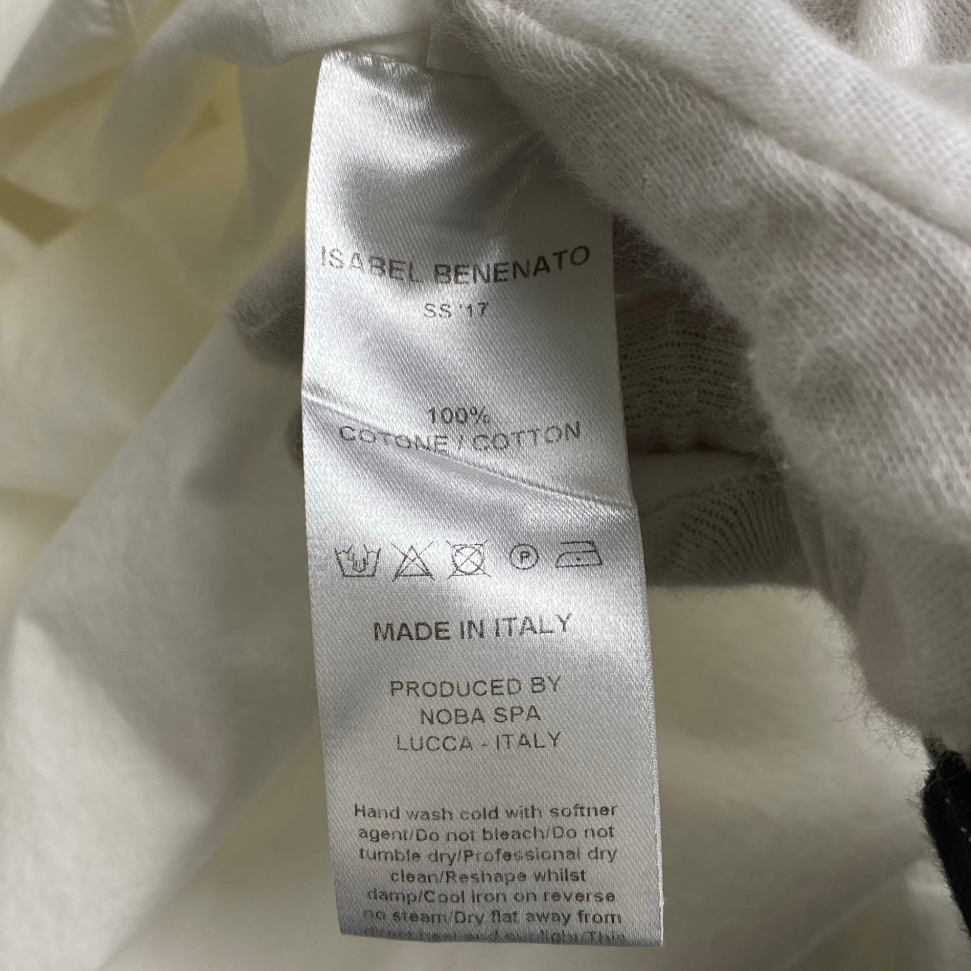 ISABEL BENENATO イザベル ベネナート / カラーレス ショートスリーブシャツ ホワイト SIZE:46