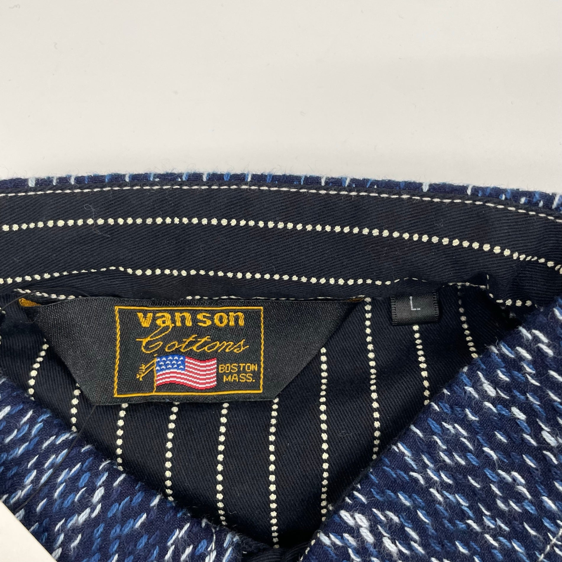 vanson / 刺し子デザインシャツジャケット 未使用品 参考定価：14,800+tax SIZE：L