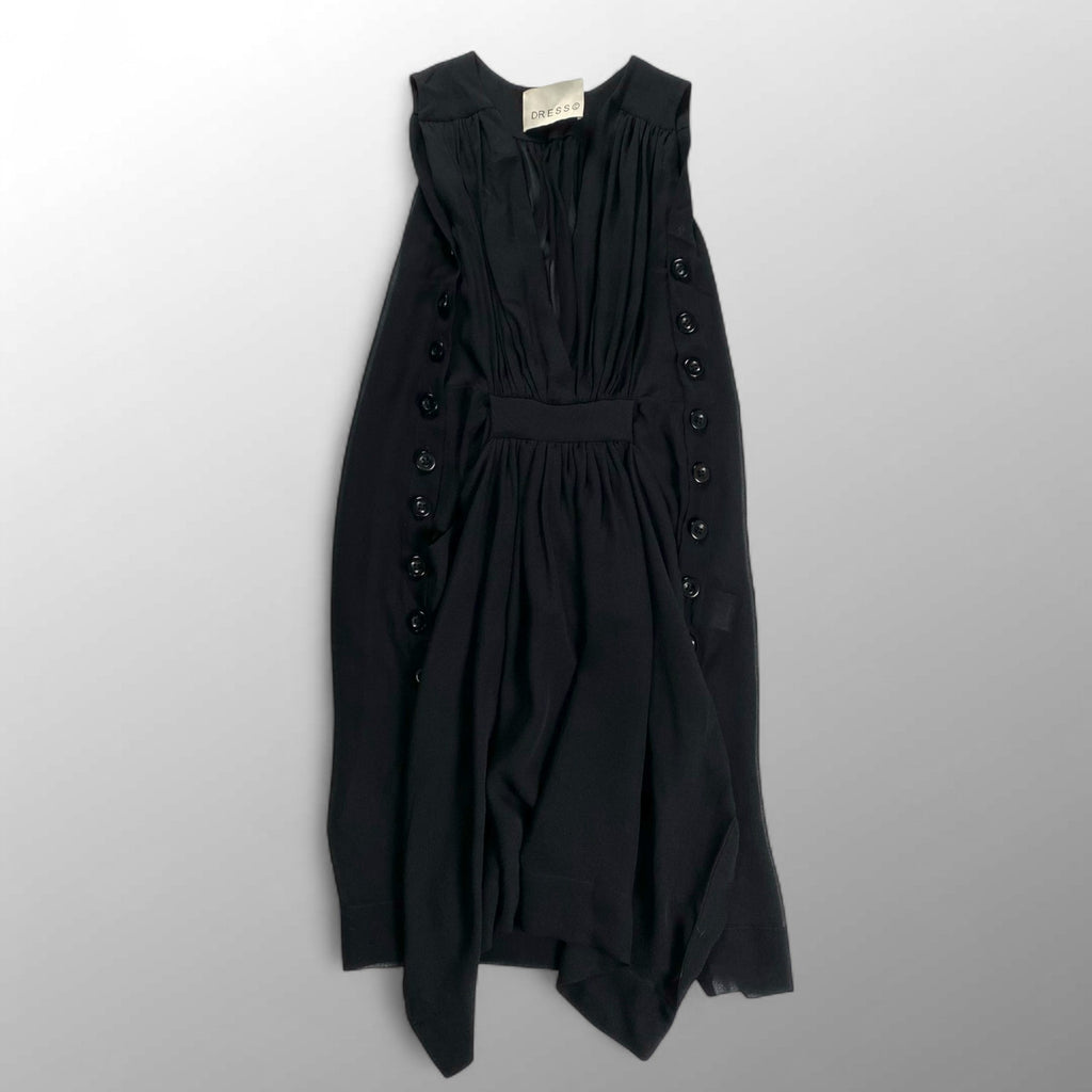 FUTURE CLASSICS フューチャークラシックス / シルク100％ ノースリーブワンピース ブラック イギリスブランド SIZE:8(M程度)