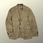 【HARITAGE ICON】 Polo by Ralph Lauren ポロ バイ ラルフローレン / リネン100％ 段返り ツイードジャケット 参考定価：150,000程度 SIZE:36S
