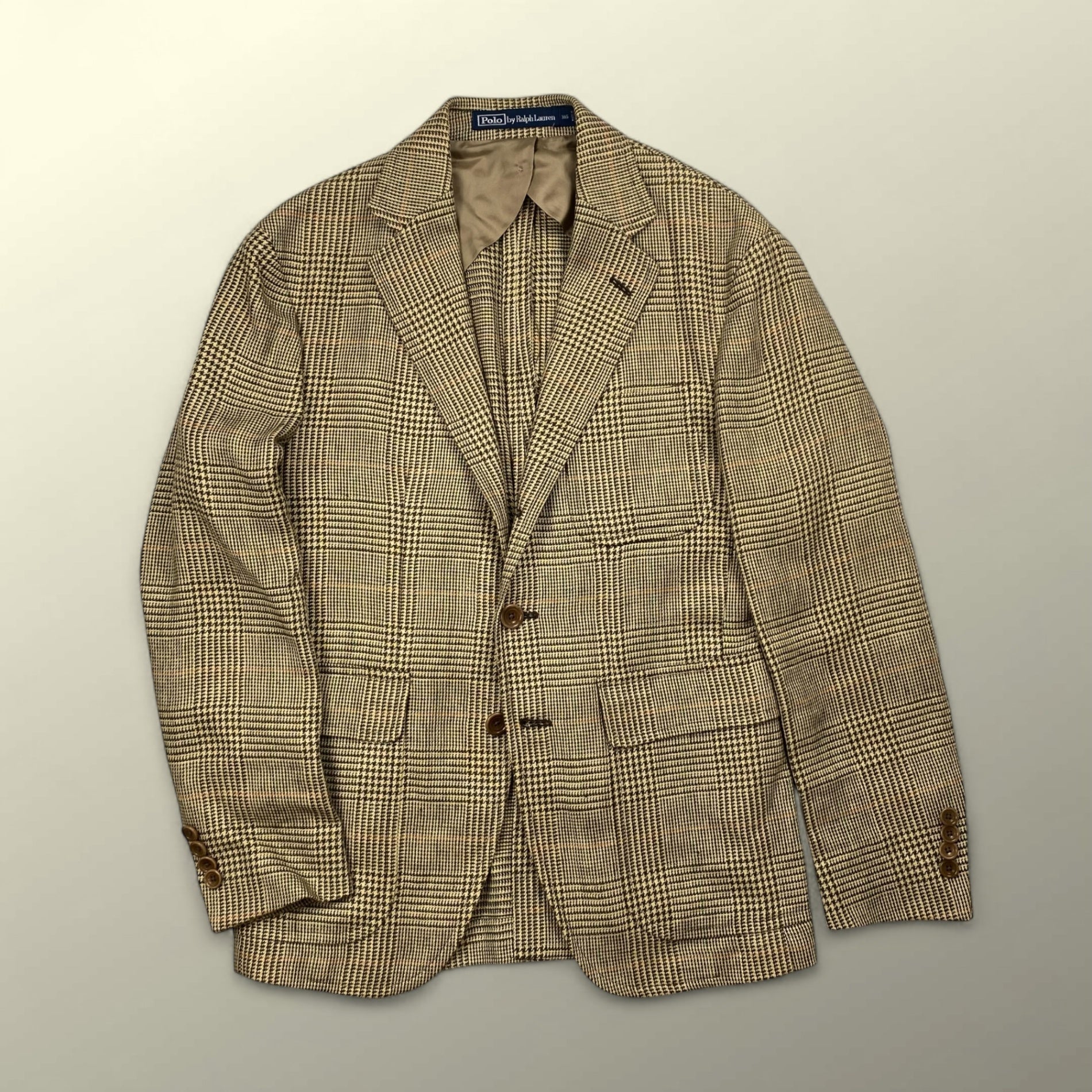 【HARITAGE ICON】 Polo by Ralph Lauren ポロ バイ ラルフローレン / リネン100％ 段返り ツイードジャケット 参考定価：150,000程度 SIZE:36S