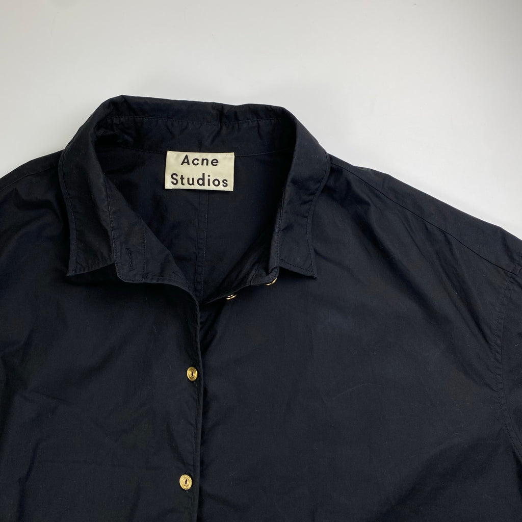 Acne Studios アクネ ストゥディオズ / ビッグシルエットシャツワンピース コットン100％ 金ボタン 参考定価：39,000+tax SIZE:34