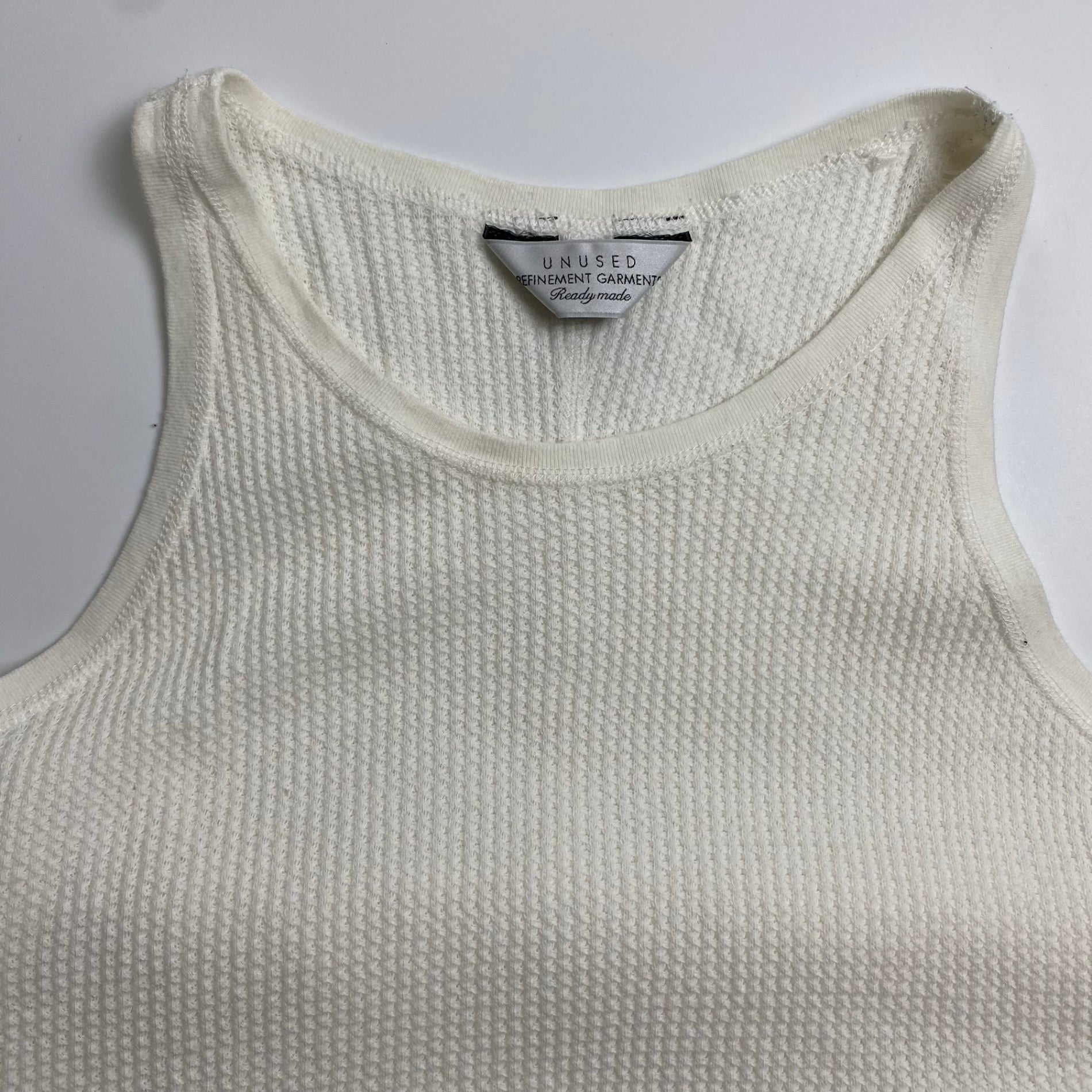 UNUSED アンユーズド / ワッフル タンクトップ ホワイト SIZE：1