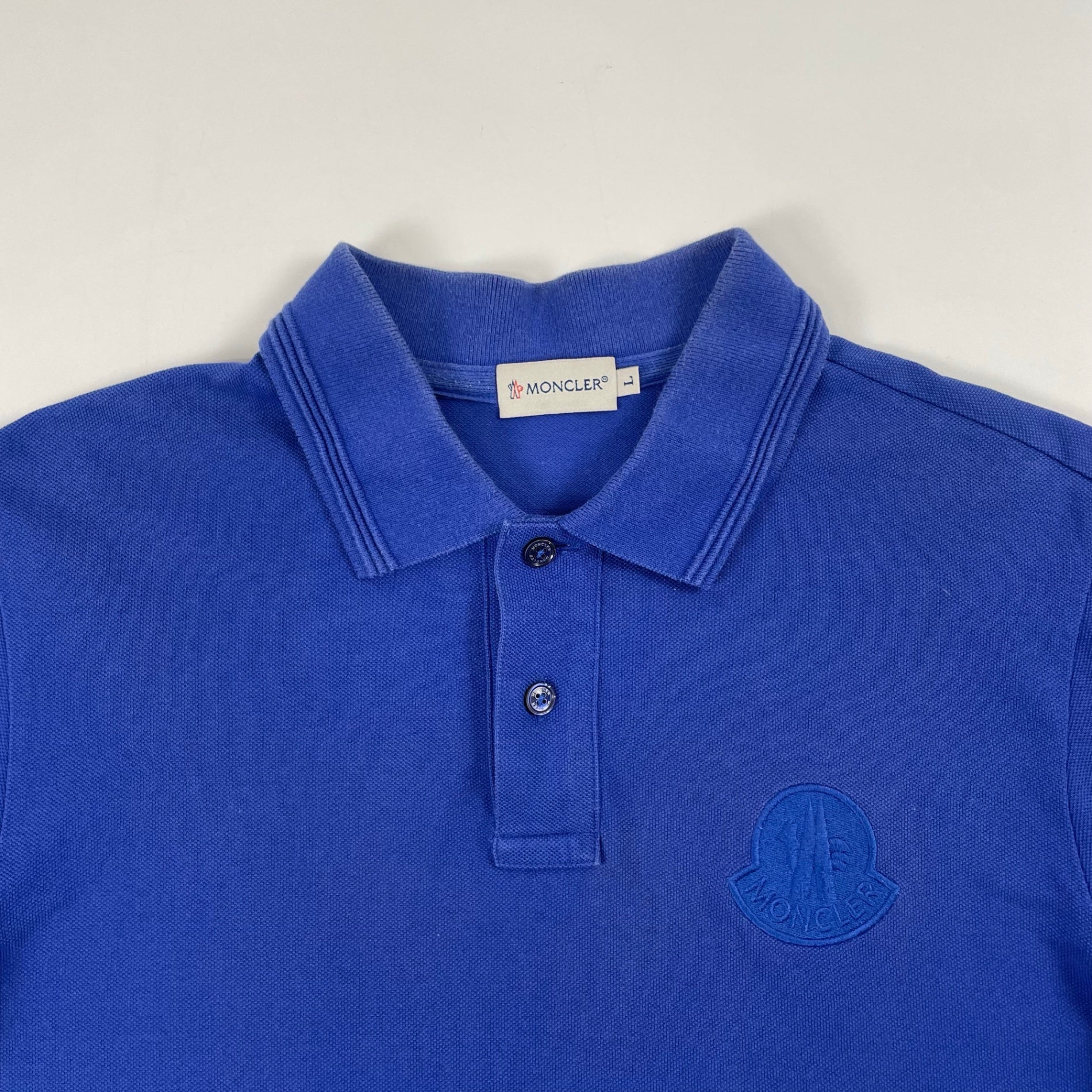 MONCLER / ワッペンポロシャツ ブルー SIZE：L