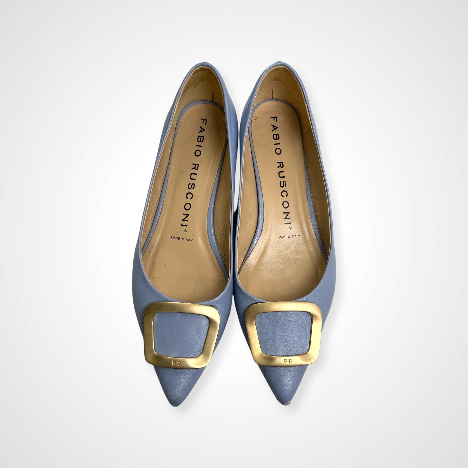 FABIO RUSCONI ファビオルスコーニ / ポインテッドフラットパンプス 箱・布袋付 参考定価：32,000+tax SIZE:38