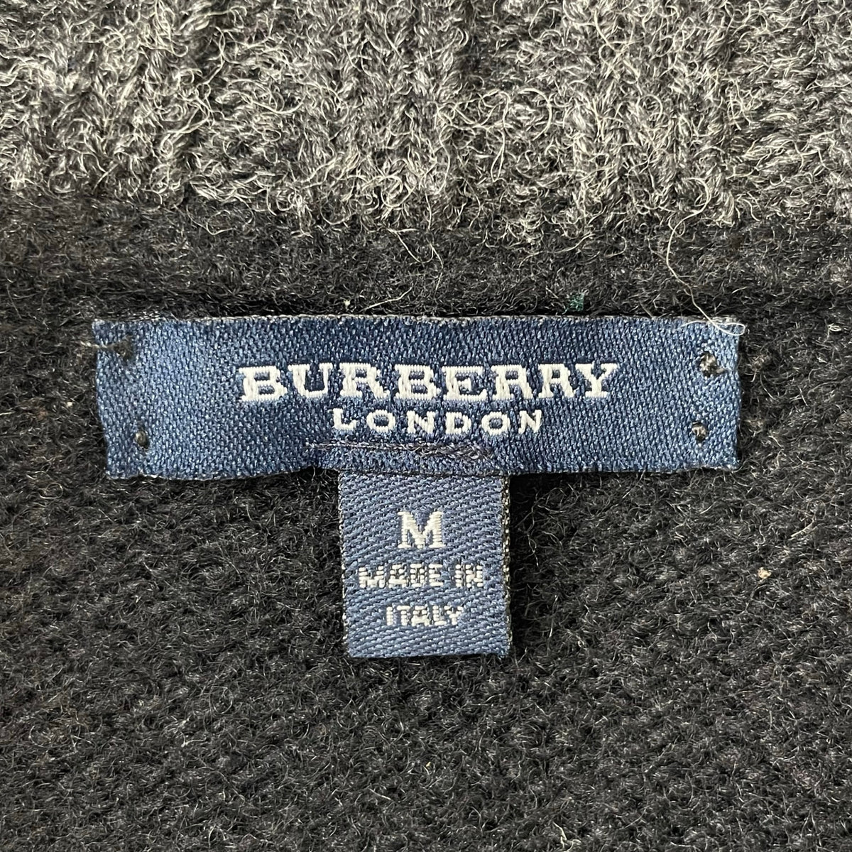 BURBERRY LONDON / シェットランドウール ハーフジップニット イタリア製 参考定価：64,000程度 SIZE:M