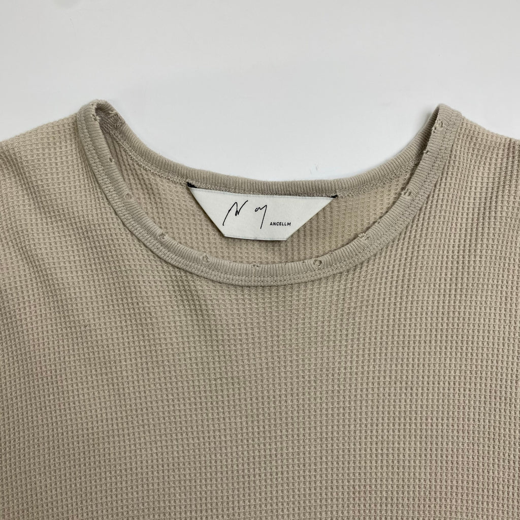 ANCELLM アンセルム / DAMAGE WAFFLE CREW LS T-SHIRT ワッフル カットソー 25AW 参考定価：17,000+tax SIZE:1
