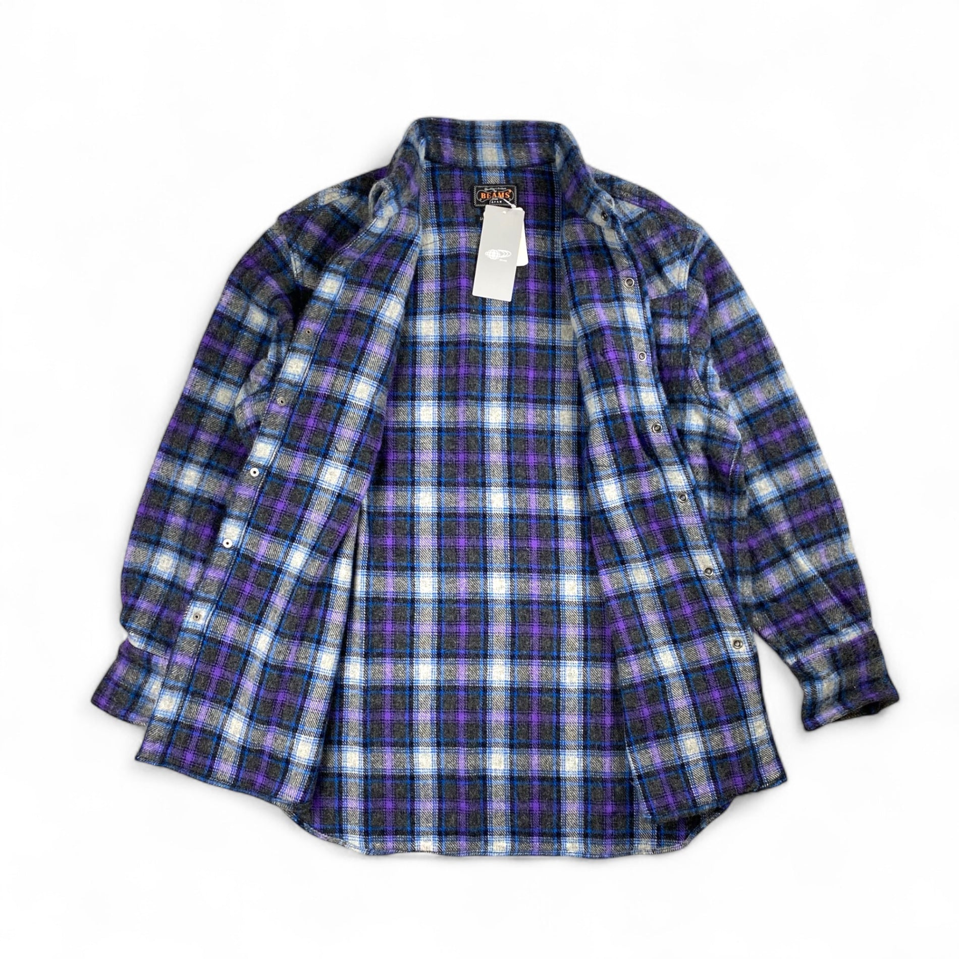 【タグ付】BEAMS PLUS ビームスプラス / Western Shirt Wool/Alpaca Plaid Shaggy ウエスタン フランネル チェックシャツ SIZE:M