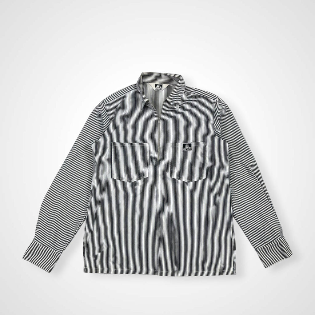 BEN DAVIS ベンデイビス / ハーフジップヒッコリーシャツジャケット 日本製 SIZE：M