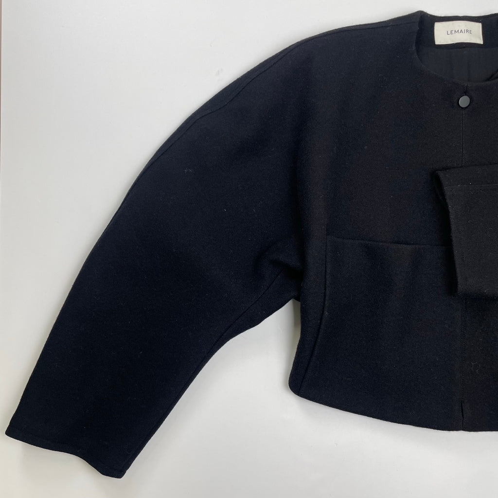 LEMAIRE ルメール / WRAP MELTON JACKET ラップジャケット ブラック 参考定価：150,000程度 SIZE:34