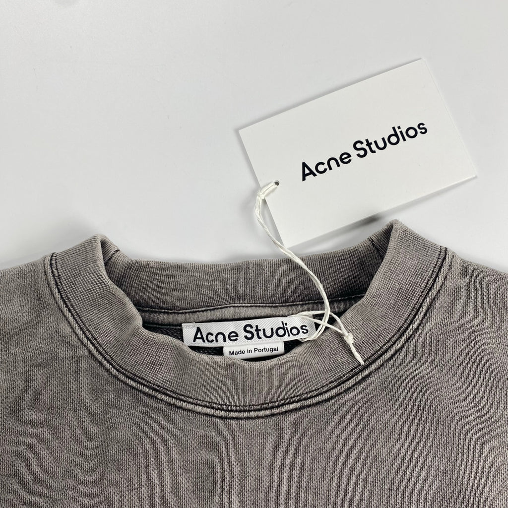 【タグ付】 Acne Studios アクネストゥディオズ / Blurred Logo Sweatshirt 短丈 スウェット ロゴ Faded Grey 23AW 参考定価：59,000+tax SIZE:S