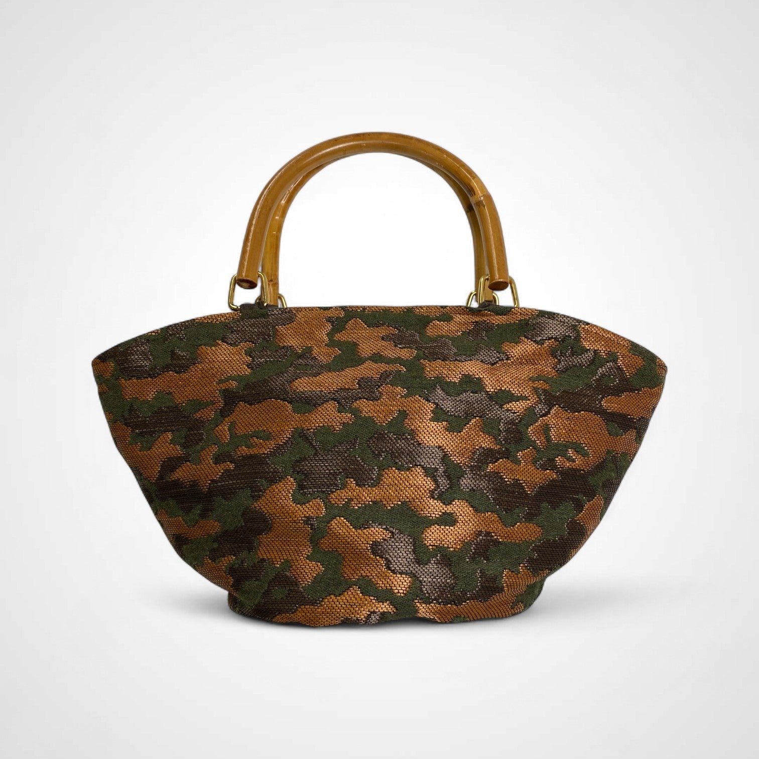 caterina bertini カテリーナ・ベルティーニ / ウッドハンドル ハンドバッグ ジャガード生地 TOMORROW LAND取扱い