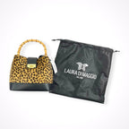 LAURA DI MAGGIO ローラ ディ マッジオ / ハラコ×レザーバンブーハンドルバッグ 未使用品 参考定価：33,000+tax