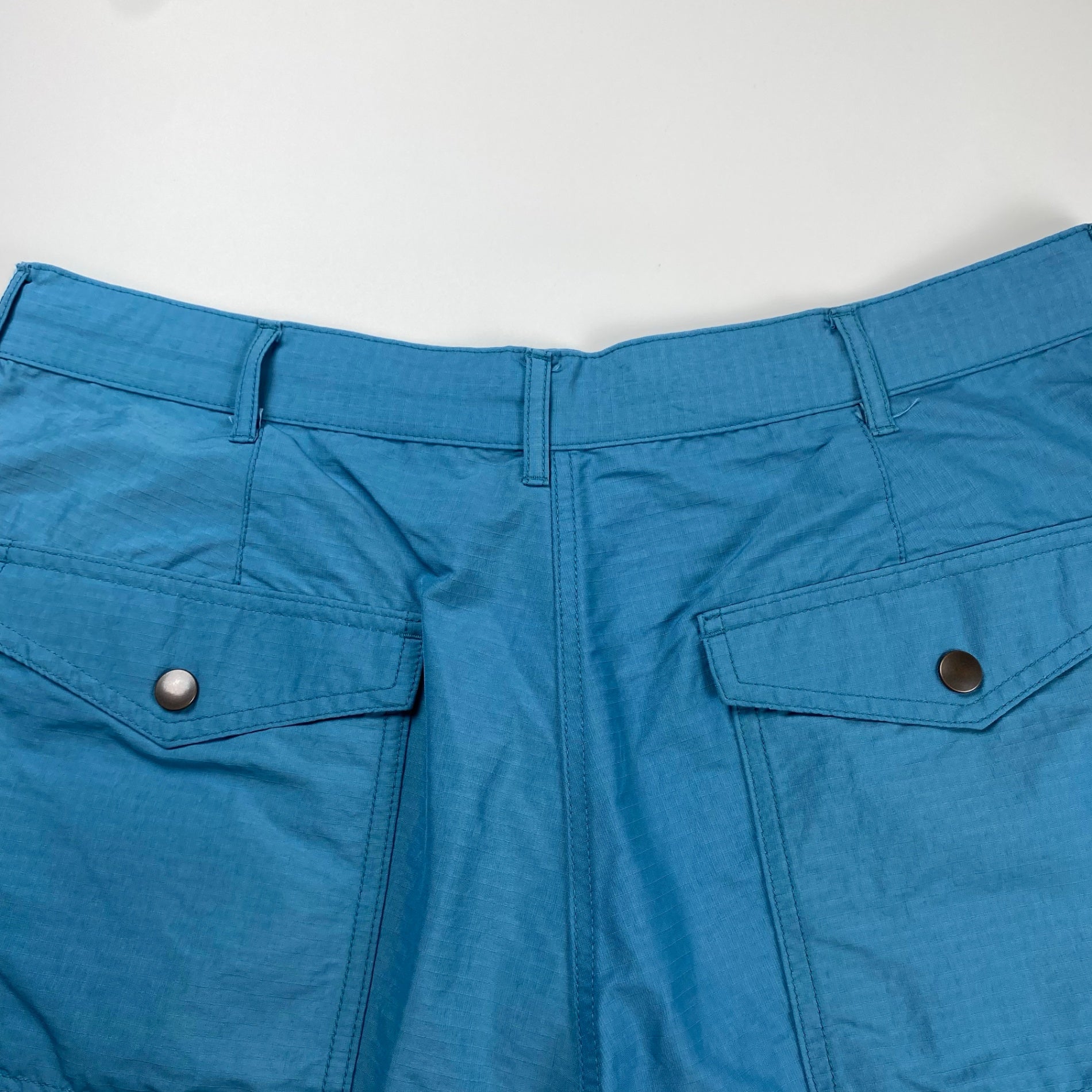 【タグ付】 BEAMS PLUS ビームスプラス / ナイロン リップストップ ブッシュ ショーツ ハーフパンツ ブルー  参考定価：22,000+tax SIZE：XL