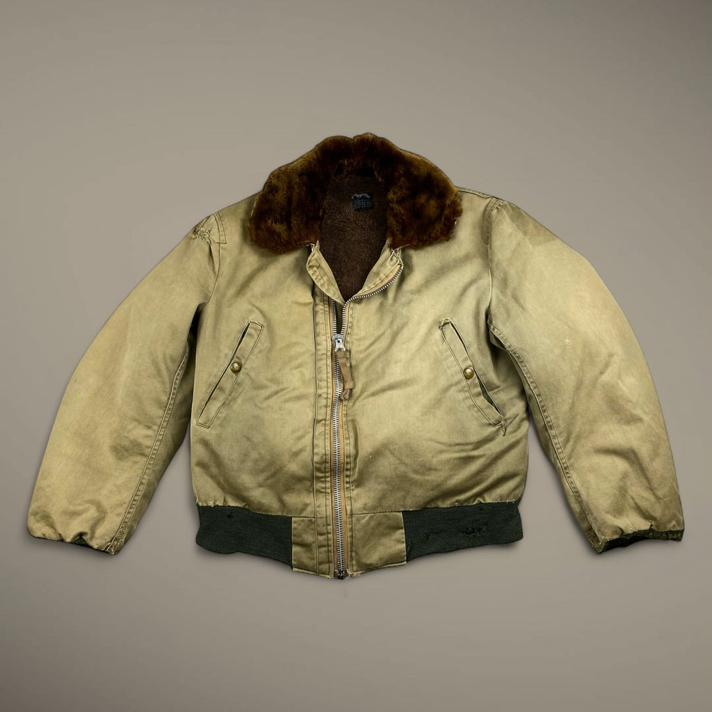 最初期 40s US ARMY USAAF / B-15初期型 フライトジャケット 官給品 SIZE：S程度
