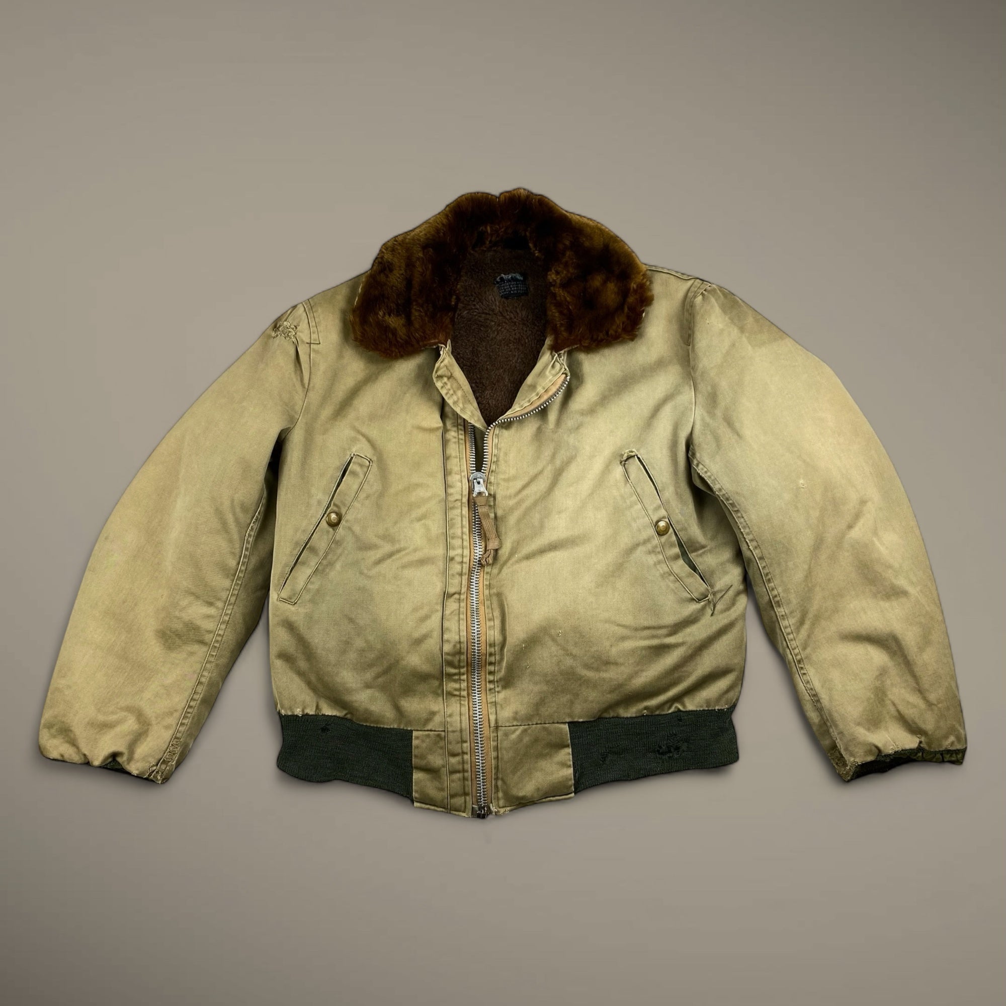 最初期 40s US ARMY USAAF / B-15初期型 フライトジャケット 官給品 SIZE：S程度