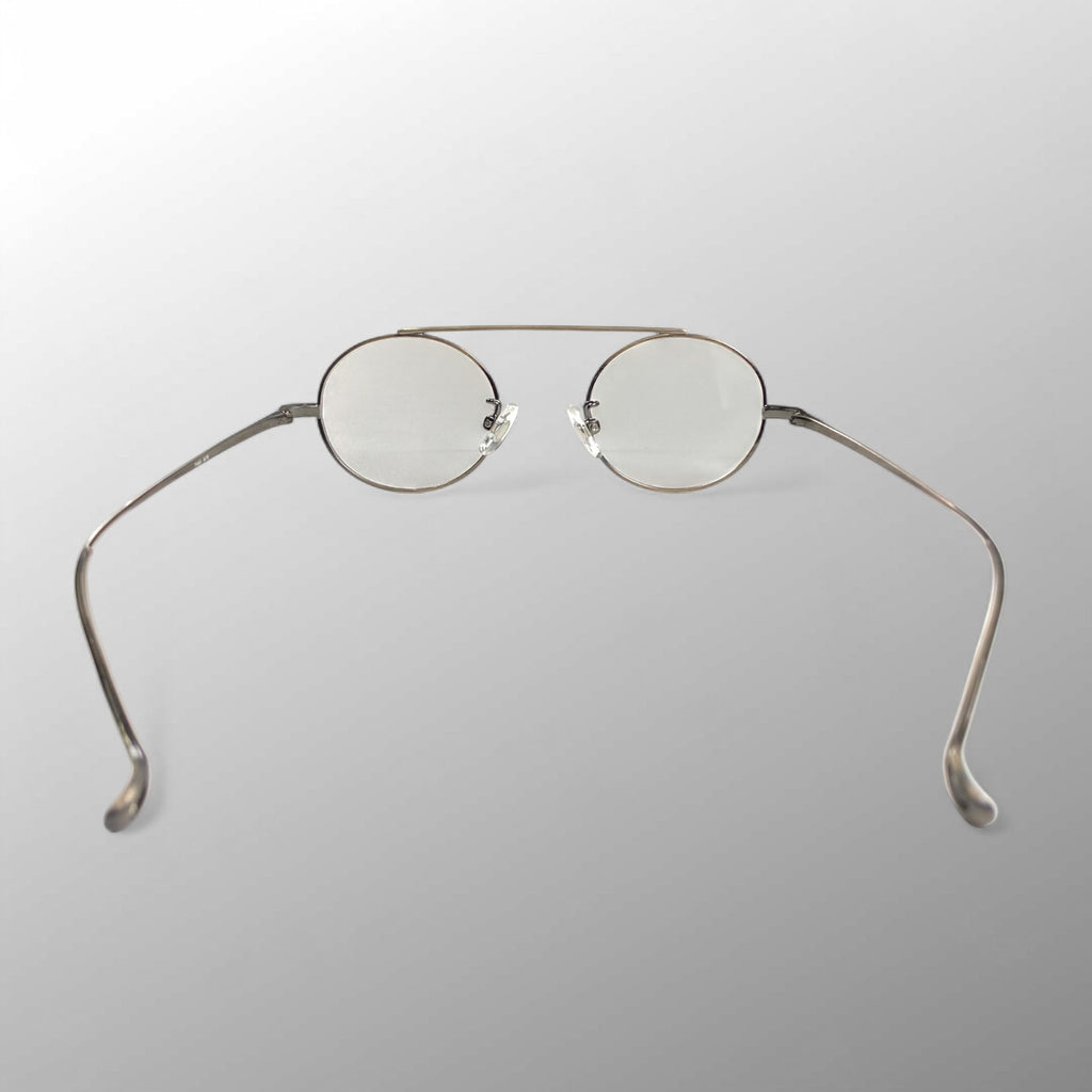 金子眼鏡 × 井戸多美男 【手造】シリーズ / サンプラチナ バーブリッジ 度なしクリアレンズ 参考定価：52,000+tax