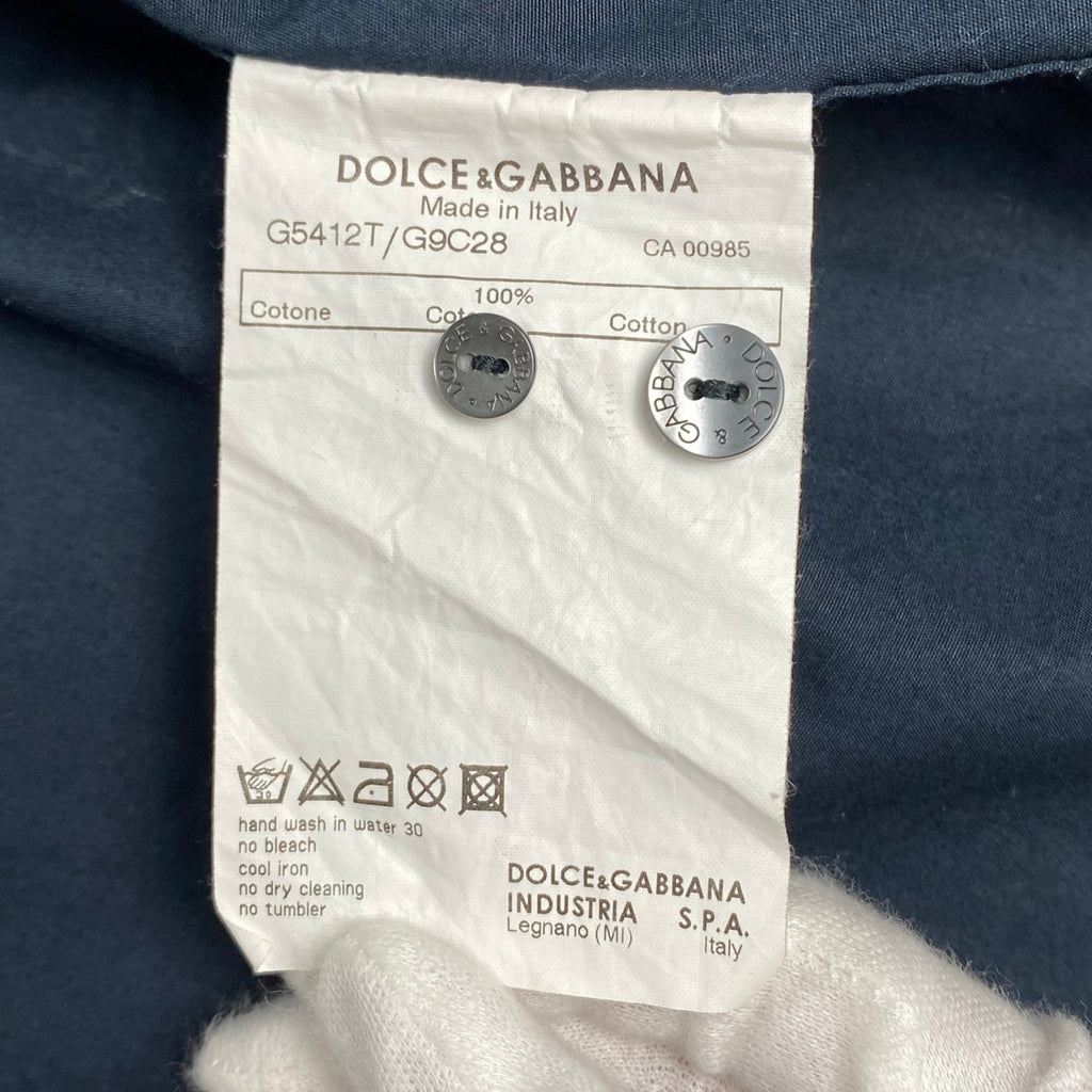 DOLCE＆GABBANA ドルチェ＆ガッバーナ / ブラックシャツ ドット柄 DGプレート MADE IN ITALY SIZE：38(M程度)