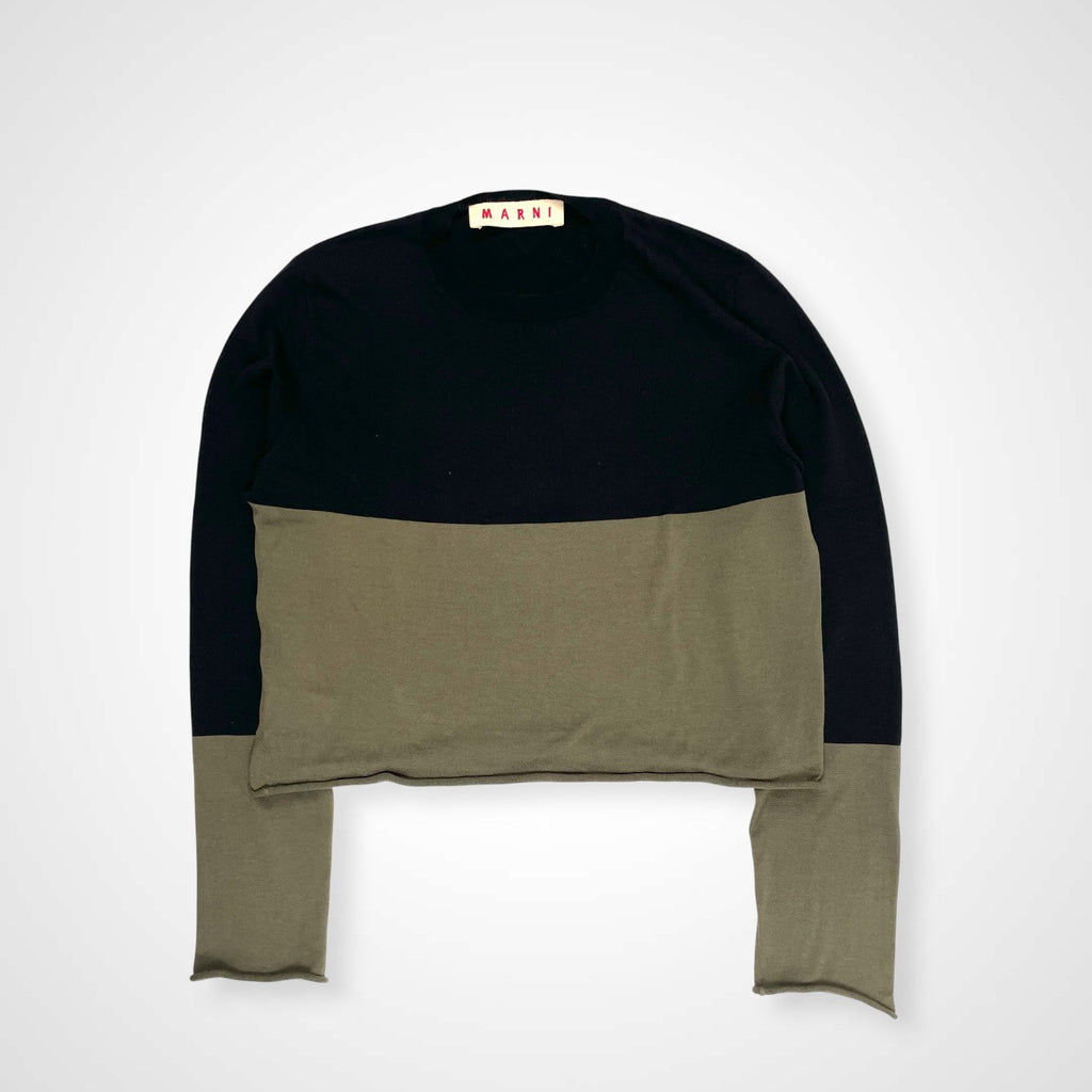 MARNI マルニ / クロップドバイカラーニット 参考定価：80,000程度 SIZE:44