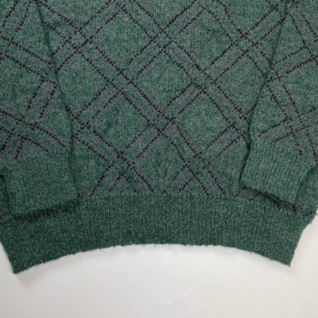 Euro Vintage ユーロヴィンテージ / ヴィンテージ モヘヤMIX アーガイルニット MADE IN ITALY SIZE：50