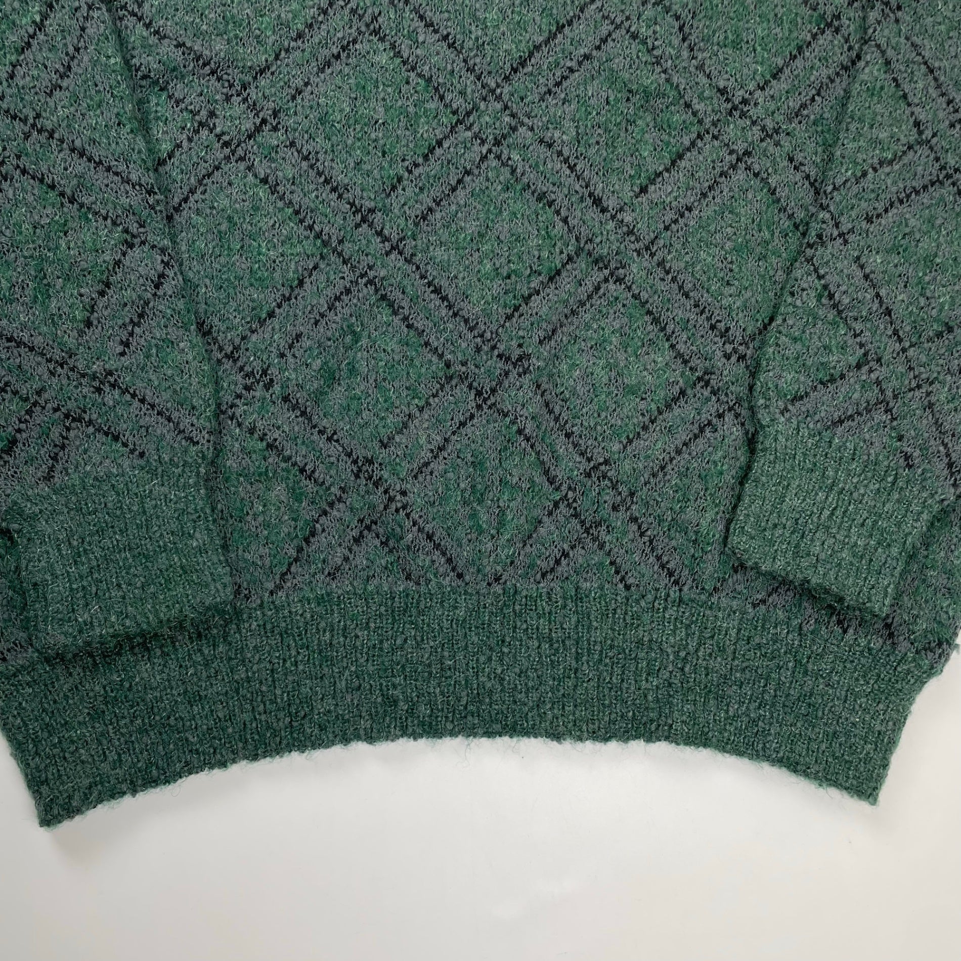 Euro Vintage ユーロヴィンテージ / ヴィンテージ モヘヤMIX アーガイルニット MADE IN ITALY SIZE：50