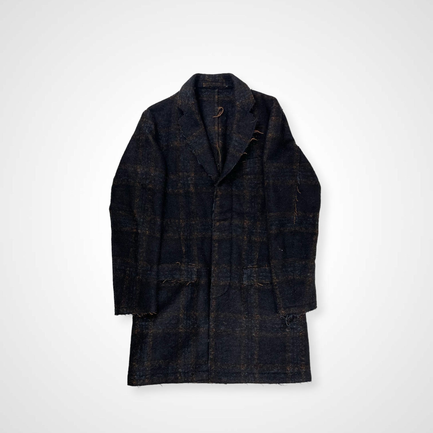 Edition エディション / 縮絨 チェック柄コート 参考定価：60,000程度 SIZE:1