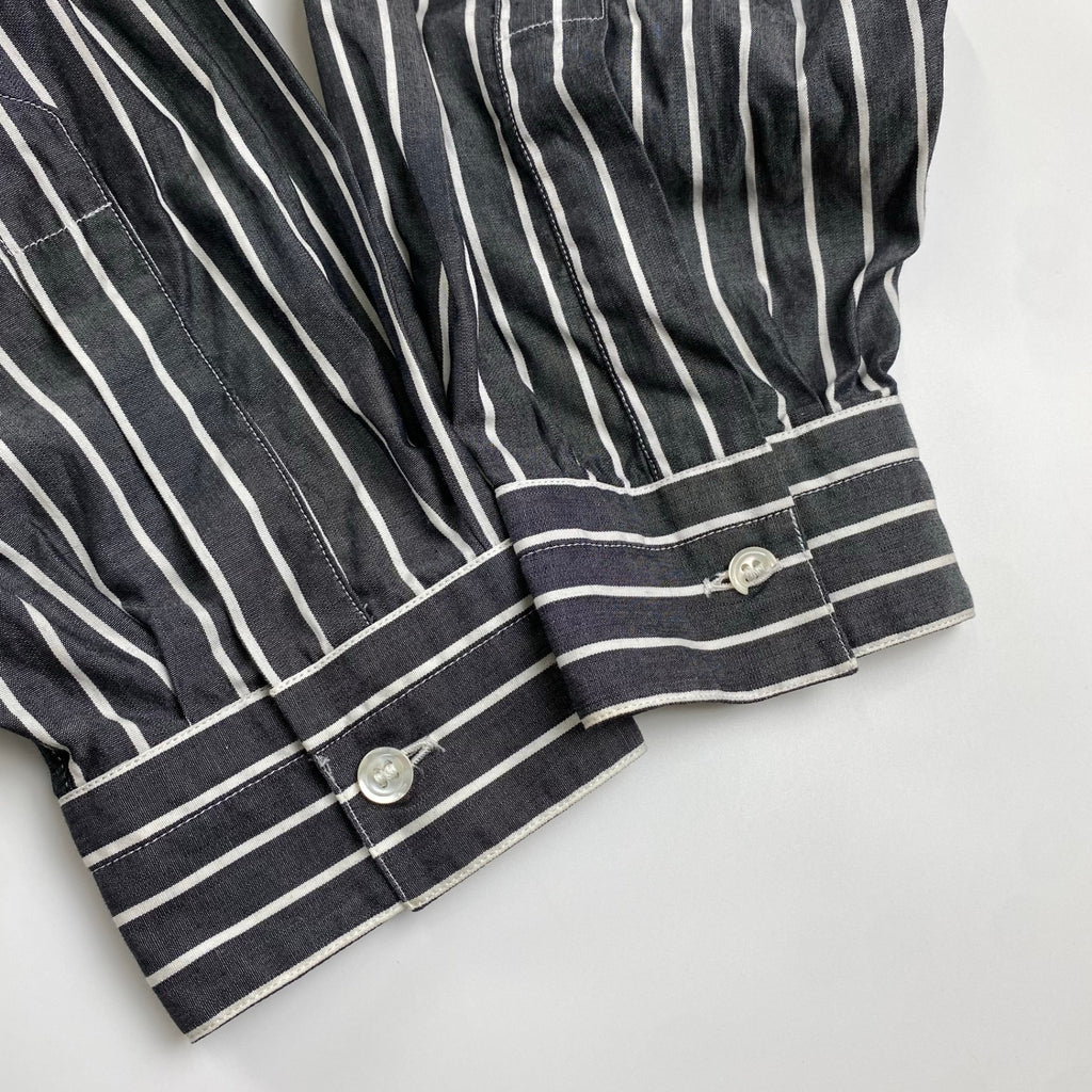 V2 BY VERSACE ベルサーチ ベルサーチェ ヴィンテージ / ストライプ シャツ ボタンダウン ビッグシルエット SIZE：M（XL程度）