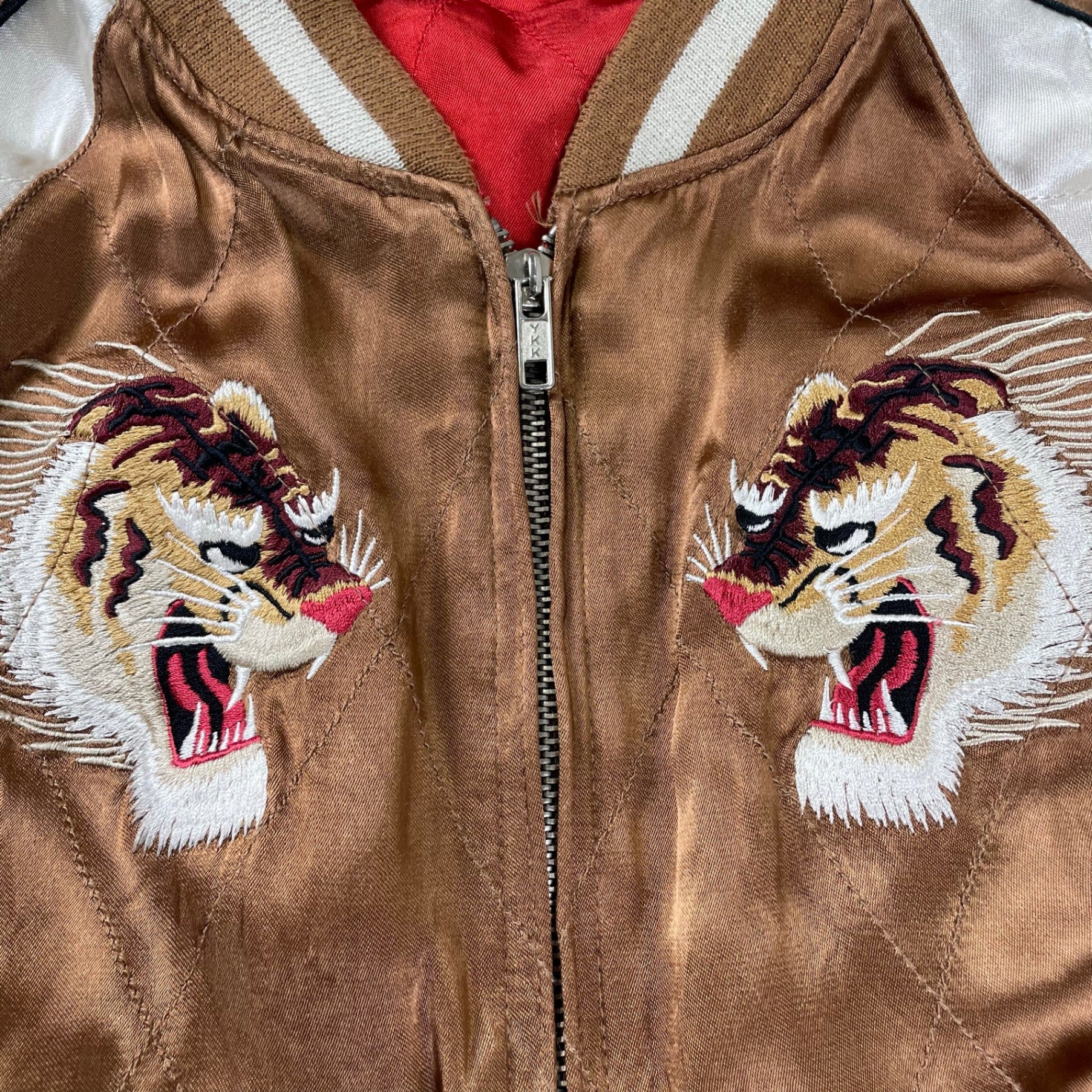 VINTAGE ヴィンテージ / 古着 タイガー刺繍 リバーシブル スカジャン
