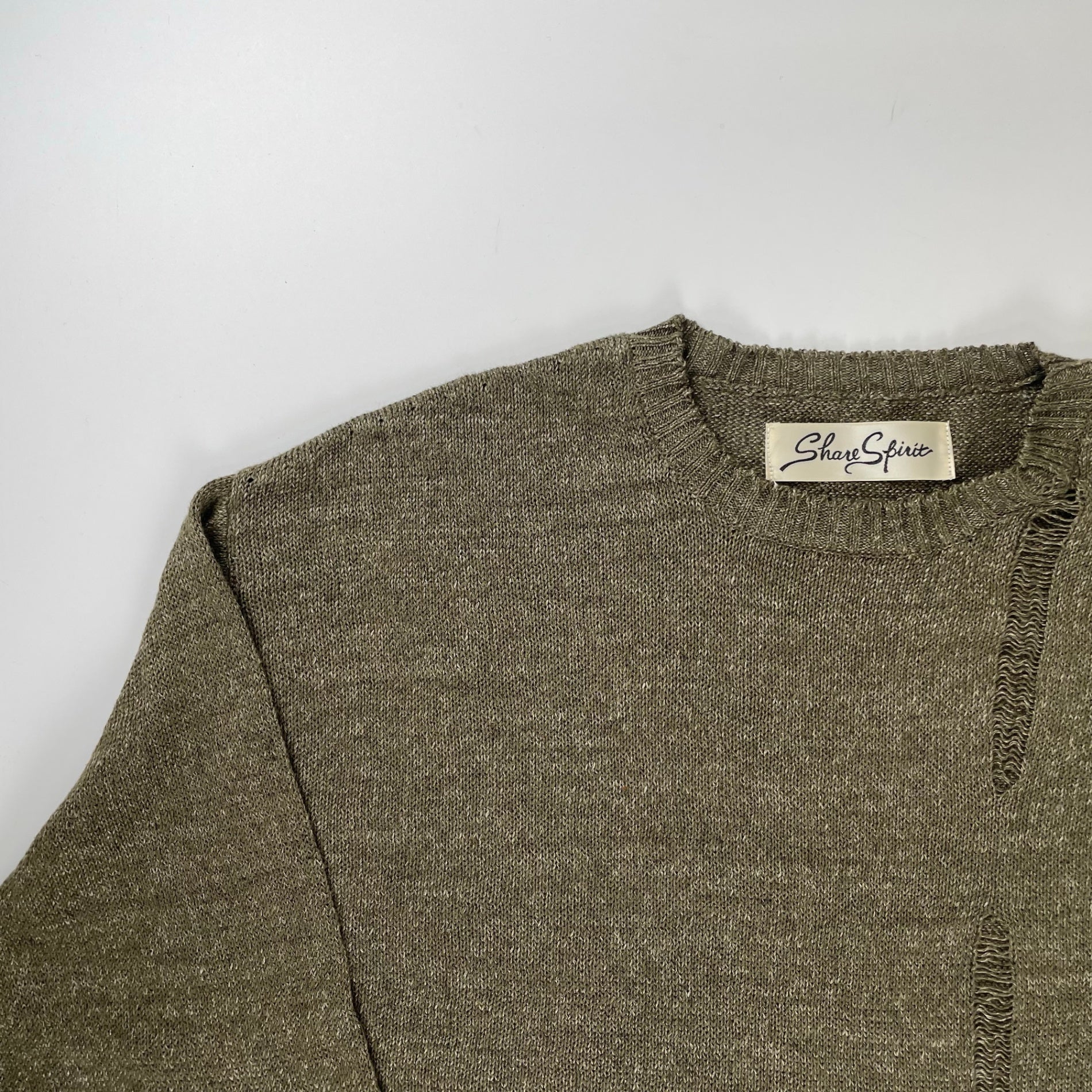 SHARE SPIRIT シェアースピリット / ダメージ加工コットンリネンニット