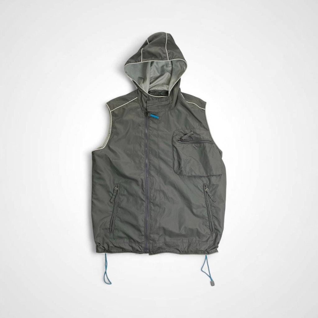00s NIKE ナイキ / asymmetry tech hooded vest テック ベスト 立体ポケット SIZE：M