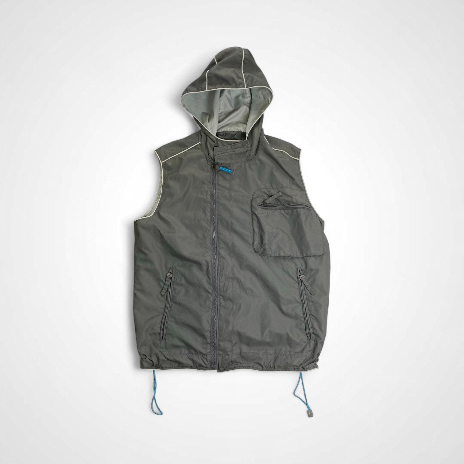 00s NIKE ナイキ / asymmetry tech hooded vest テック ベスト 立体ポケット SIZE：M