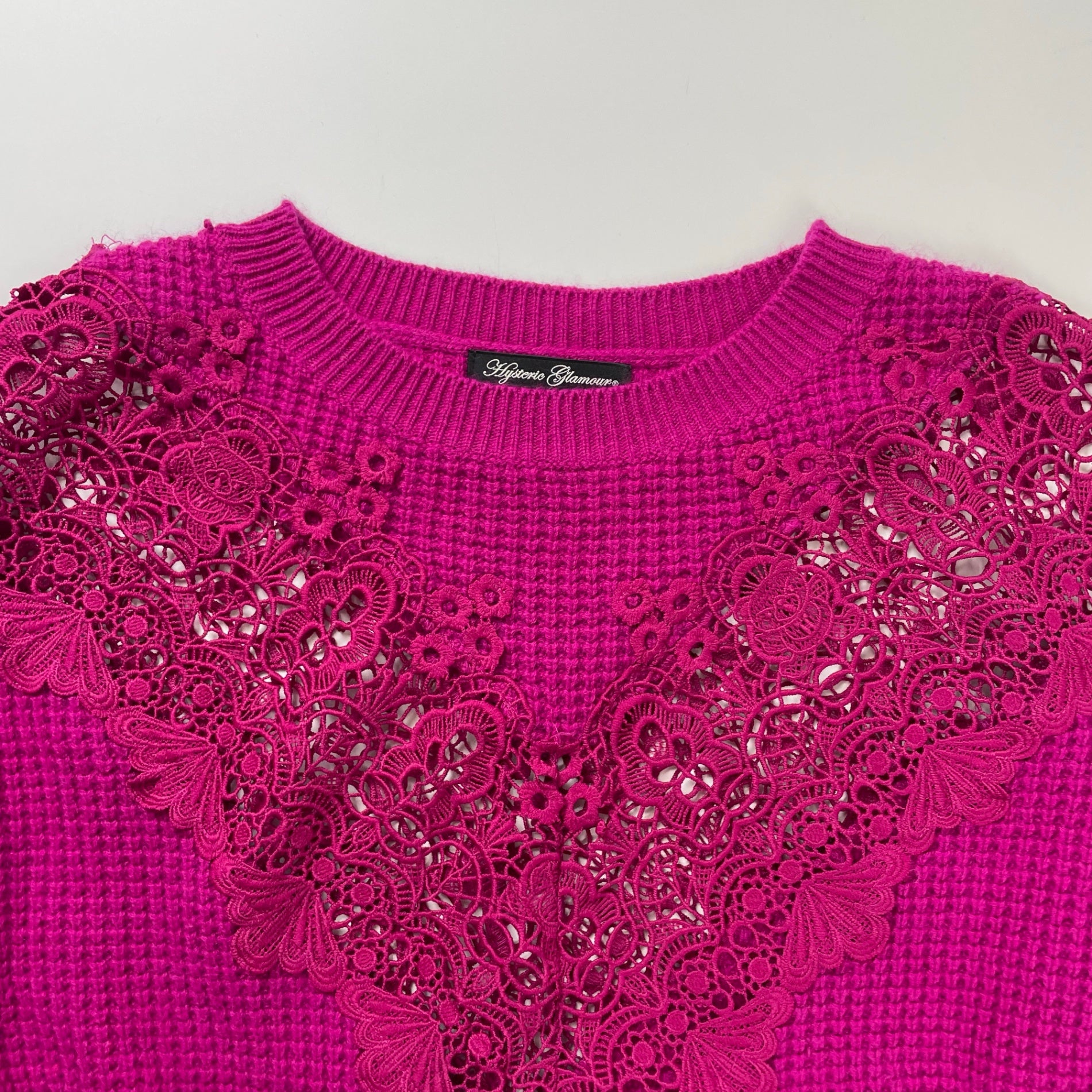 Hysteric Glamour ヒステリックグラマー / BEAR LACEワッフル編 プルオーバー 参考定価：29,800+tax SIZE：FREE