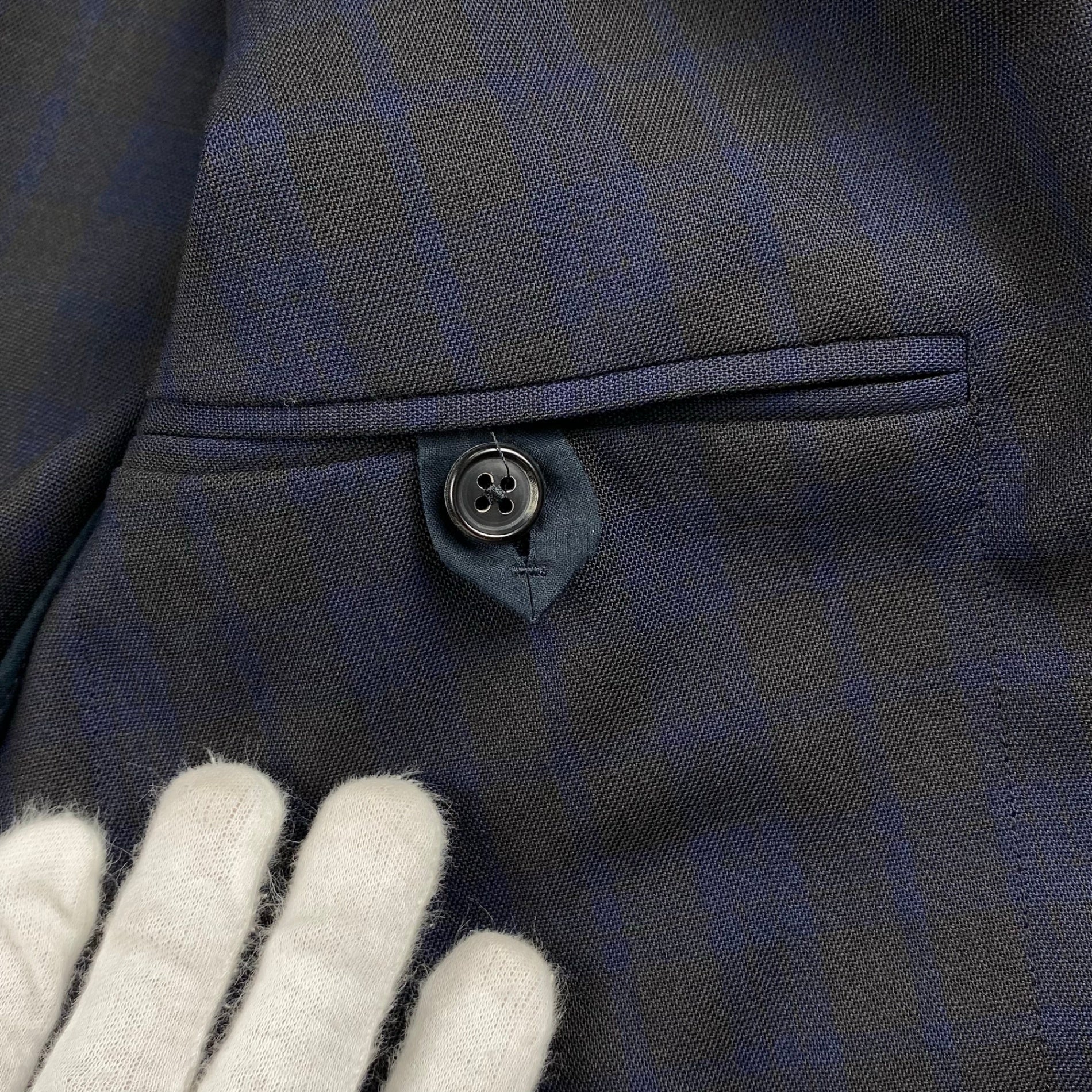 【極美品】 HERMES エルメス / チェック柄 アンコン テーラードジャケット SIZE:48