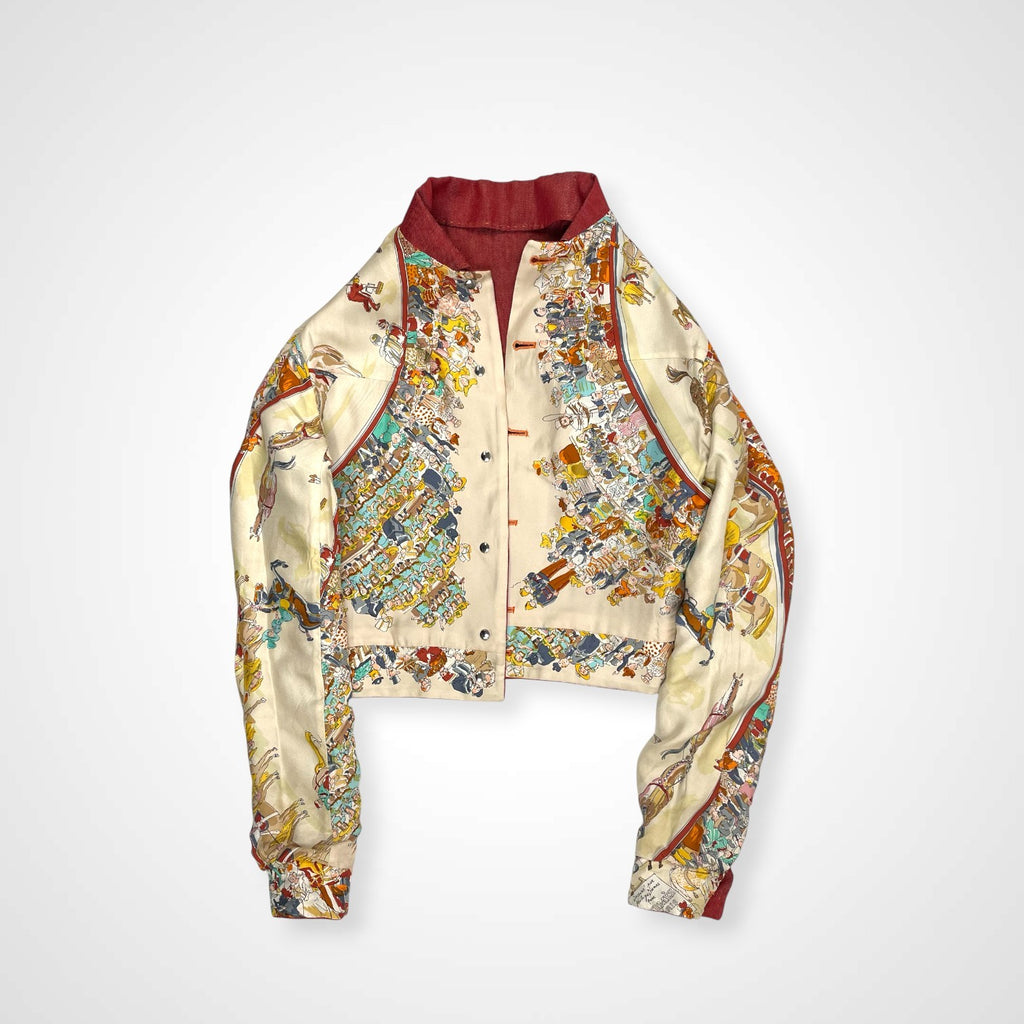 HERMES エルメス / カレライニング リネンデニムジャケット ゴルチエ期 参考定価：520,000程度 SIZE：36