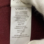 vince. ヴィンス / 1B ライトメルトンコート ワインレッド  参考定価：120,000程度 SIZE:XS