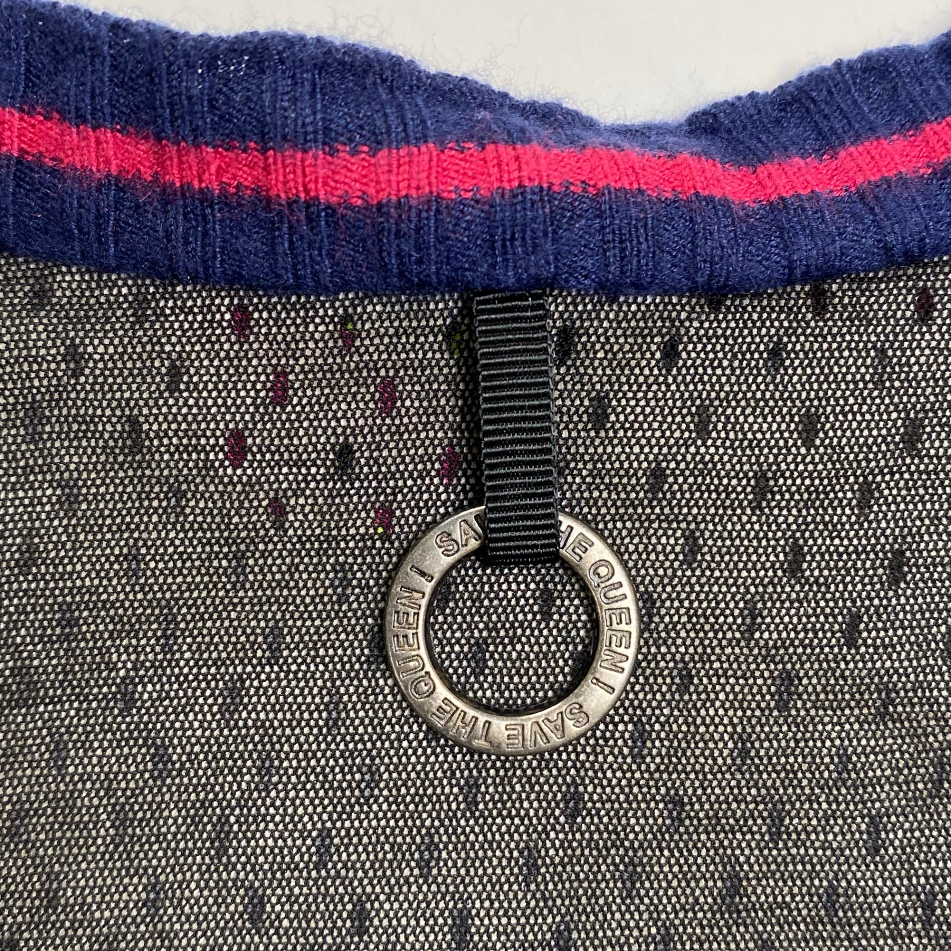 SAVE THE QUEEN セーブザクイーン / パワーネット カットソー 転写プリント 刺繍 イタリア製 SIZE：M