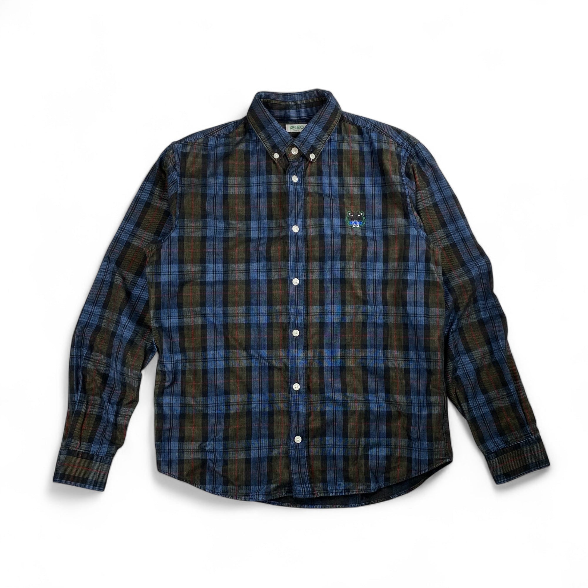KENZO ケンゾー / タイガー刺繍 コーデュロイチェックシャツ SIZE：M