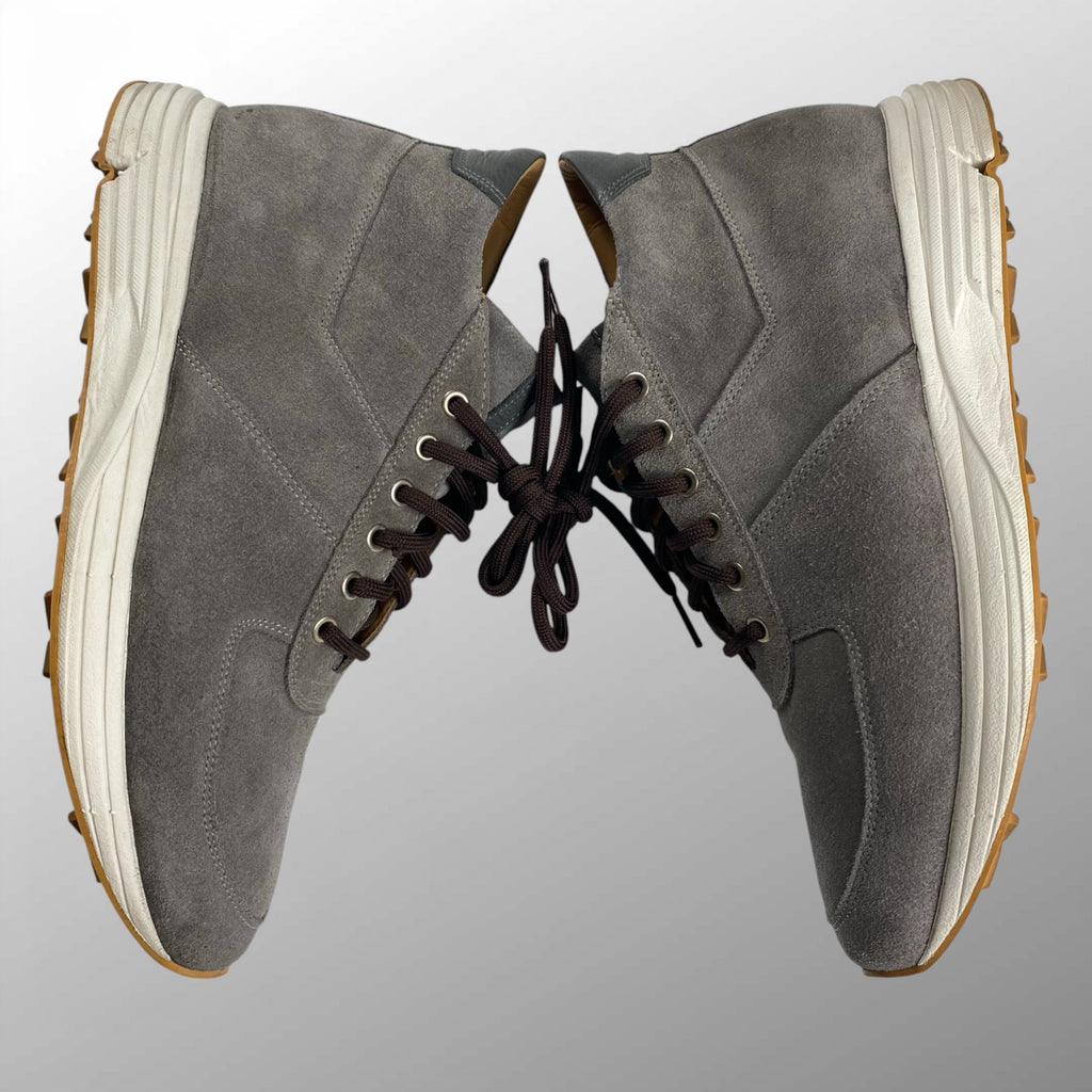 【美品】 C.QP シーキューピー / カーフスウェードミッドスニーカー レザー グレー HAND MADE 参考定価：5-60,000程度 SIZE;40(26.5-27cm)