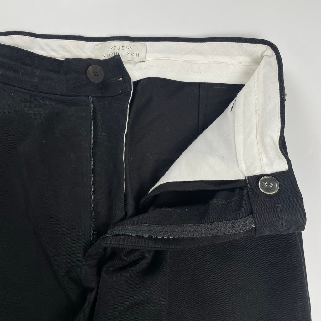 STUDIO NICHOLSON スタジオ ニコルソン / SORTE PEACHED COTTON TWILL VOLUME PLEAT PANTS ワイドパンツ 参考定価：43,000+tax SIZE:S