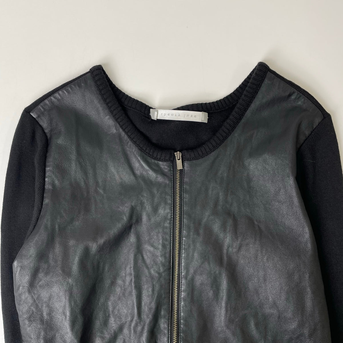 theory luxe / レザー×ニット カラーレスジャケット 参考定価：60,000程度 SIZE:38