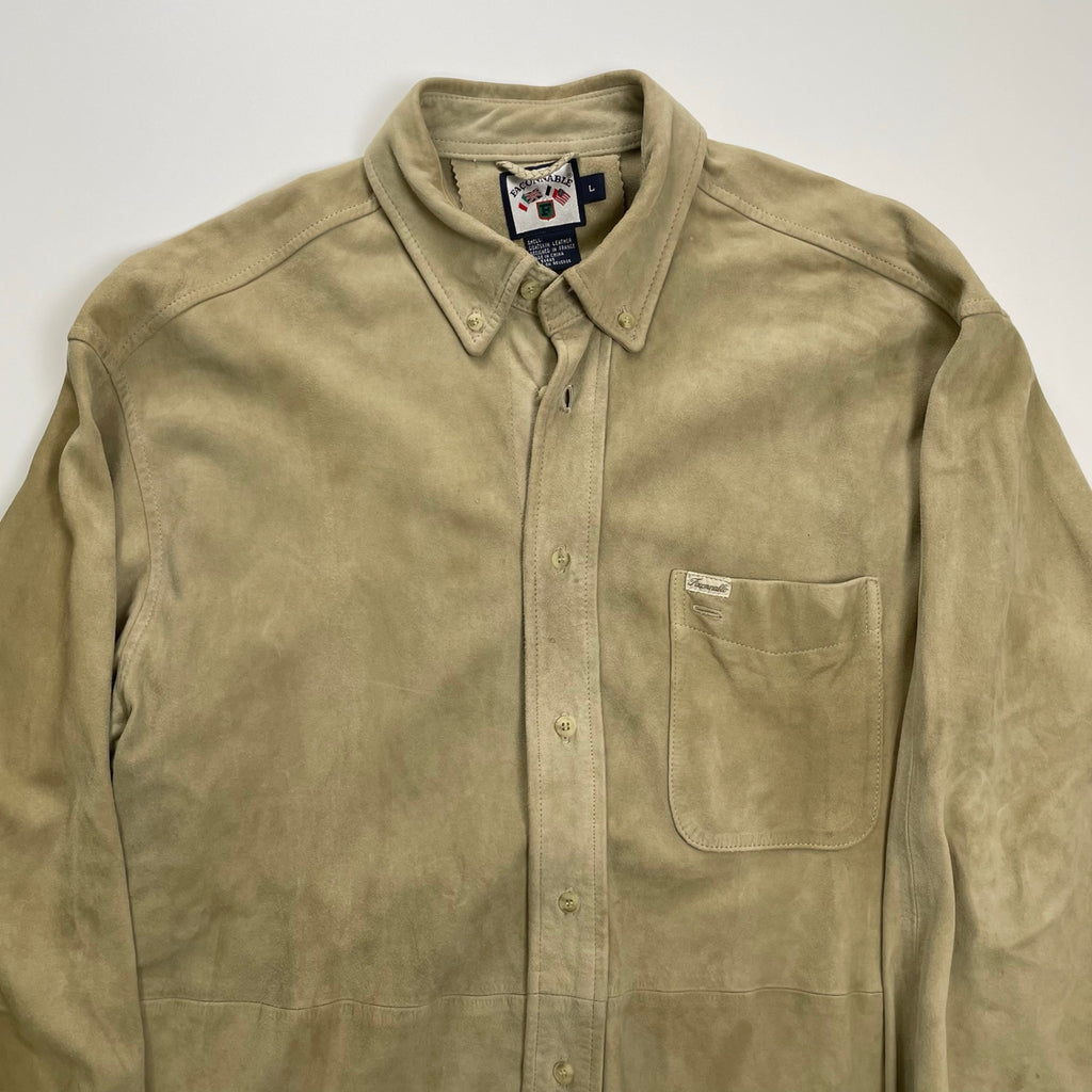 VINTAGE ヴィンテージ FACONNABLE / 古着 ゴートレザーシャツ ボタンダウン SIZE:L